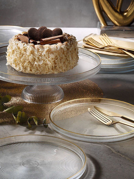SteweHome Glass Dinnerware Set Collection Gold Shine 6 Persons 16x16cm