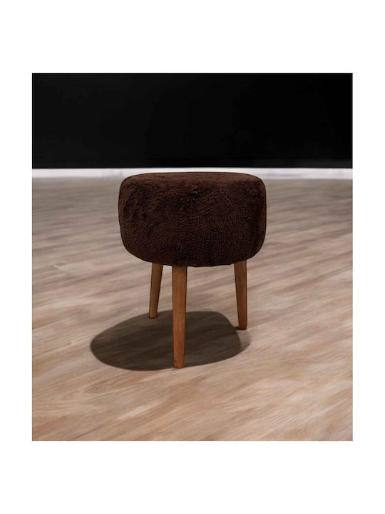 Round Decorative Stool Thin Legs Dark Brown 43x...
