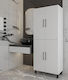 Multipurpose Bathroom Or Kitchen Cabinet White 70x32x172cm