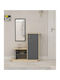 Mdf Мебел За Антре с Огледало И Гардероб 80x29.5x90см