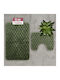 Go Smart Home Non-Slip Bath Mats Set Toilet Soft Line 51.0113 Haki 2pcs