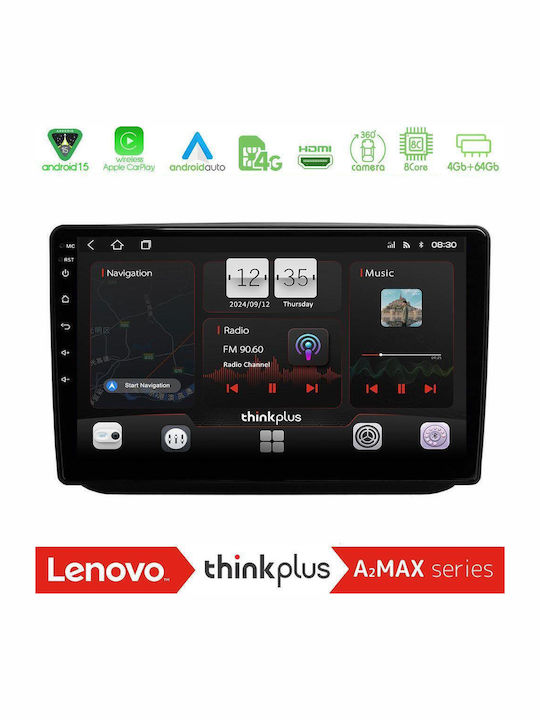 Lenovo Car Audio System for Skoda Fabia 2007-2014 (Bluetooth/USB/WiFi/GPS/Apple-Carplay/Android-Auto) with Touch Screen 10"