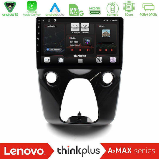 Lenovo Ηχοσύστημα Αυτοκινήτου για Peugeot 108 Toyota Aygo Citroen C1 2014-2021 (Bluetooth/USB/WiFi/GPS/Apple-Carplay/Android-Auto) με Οθόνη Αφής 10"