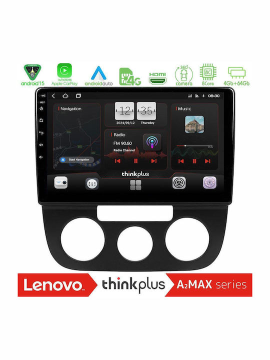 Lenovo Car Audio System for Volkswagen Jetta 2005 - 2010 Bluetooth USB Wi-Fi GPS Apple CarPlay Android Auto with 10 Inch Touch Screen
