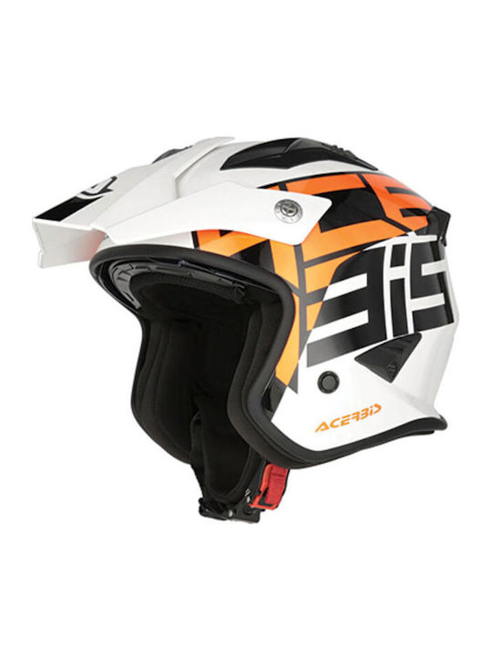 Acerbis Aria White / Orange Motorcycle Helmet J...