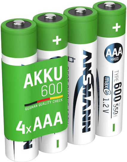 Ansmann Akku Επαναφορτιζόμενες Μπαταρίες AAA Ni-MH 4τμχ