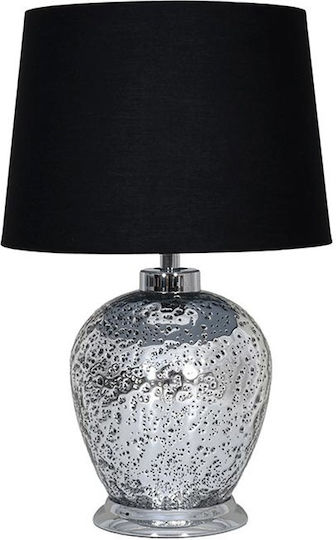 Fylliana Fl24518 Glas Tischlampe für Fassung E27 mit Silber Schirm und Basis Fylliana Fl24518 Glas Tischlampe für Fassung E27 mit Silber Schirm und Basis