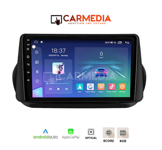 Carmedia Ηχοσύστημα Αυτοκινήτου για Fiat Fiorino / Qubo Citroen Nemo 2008-2018 (Bluetooth/USB/WiFi/GPS/Apple-Carplay/Android-Auto) με Οθόνη Αφής 12.3"