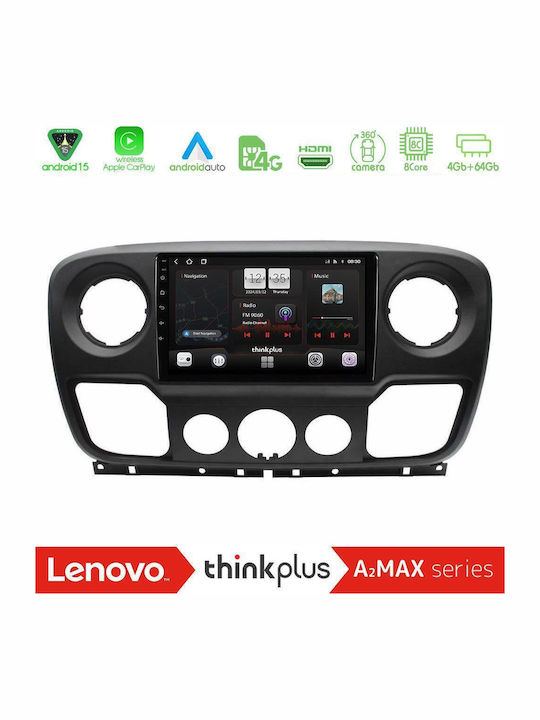 Lenovo Car Audio System for Opel Movano Renault Master Nissan NV400 2011-2020 Bluetooth USB AUX WiFi GPS Apple CarPlay Android Auto with 10 Inch Touch Screen