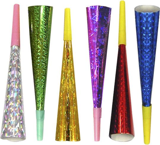 Κόρνες Μεταλιζέ Σετ=6τεμ 19cm Carnavalista 231357