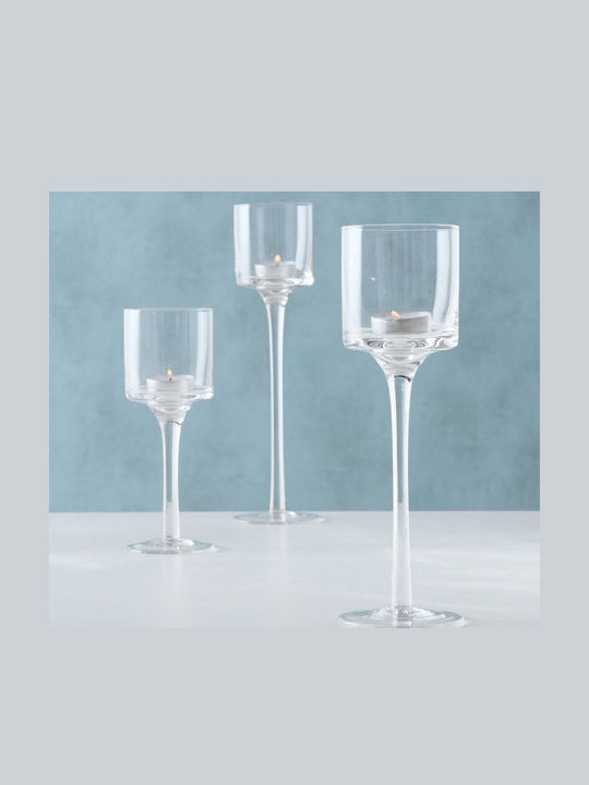 MSA Kerzenhalter Glas in Transparent Farbe 30cm 1Stück