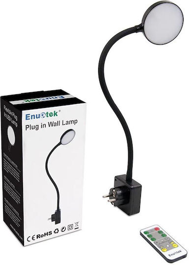 Гъвкава LED Лампа Enuotek *5453106 8865-48 4W 350lm 4000K Дистанционно Управление Регулируема Водоустойчива IP20 Стомана Пластмаса Черна Ø 7.5 X 48.5 см