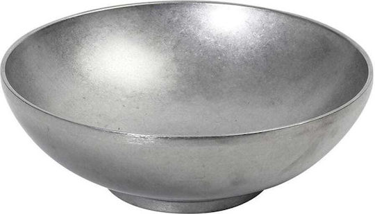 Yuk Μπωλ Σερβιρίσματος Στρογγυλό Inox Ασημί με Διάμετρο 24εκ.