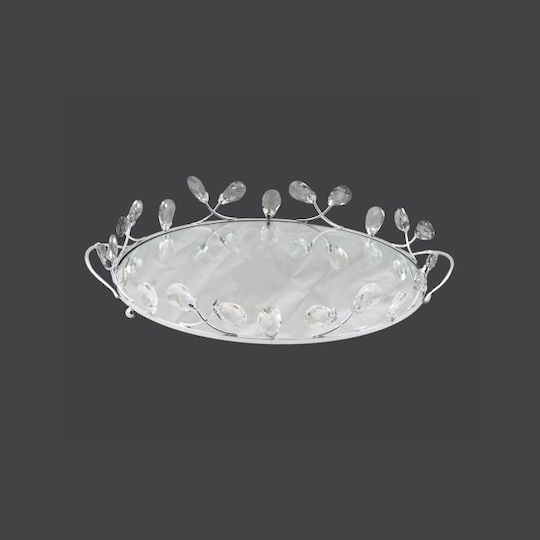 La Vista Wedding Tray Metallic / Crystal with Mirror Silver 1pcs