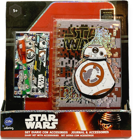 Star Wars Notebook Set Accessories 045307 Ml1-12-2 A5 Format Shiny Multicolor
