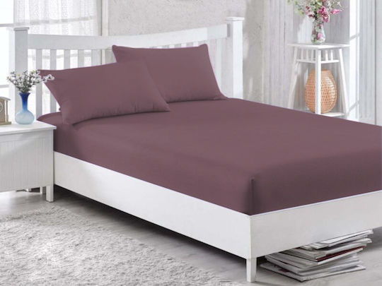 Sheet Semi Double with Elastic 120x200cm. Dark Violet
