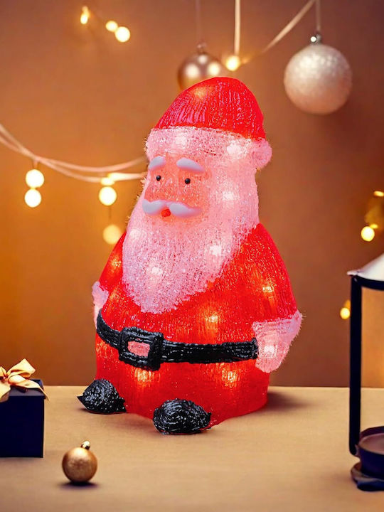 Leuchtender Dekorativer Weihnachtsmann Weiß aus Kunststoff 21.5x16cm Lamp