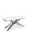 Houston 2089 Table Dining Room Extendable with Marble Surface White Marble, Black 160(+80)x91x76cm