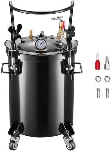 Rezervor Presiune Turnare 30 L 10 Bar Admisie Aer 1/4″ Manometru Presiune 4 X Roți