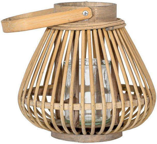Fylliana Fl038 Φαναράκι Bamboo Επιτραπέζιο Καφέ 23x23x22εκ.
