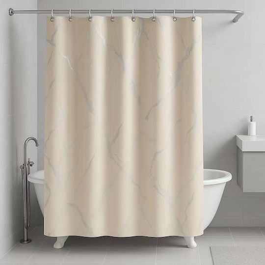 Mc Decor Shower Curtain 180x180cm Ecru