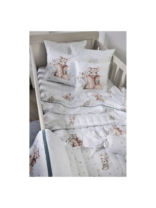 Down Town Home Baby Sheets Set Crib Cotton Satin White 125x175cm 3pcs