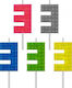 Godan Birthday Candle Blocks Number 3 Height 5.5 Cm One Size