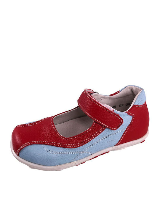 Παιδικές Μπαλαρίνες mit Bügel- und Schleifenverschluss Leder Blau