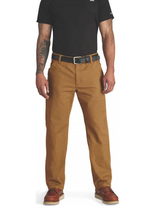 Duck Dungaree Trousers in Loose Fit Brown