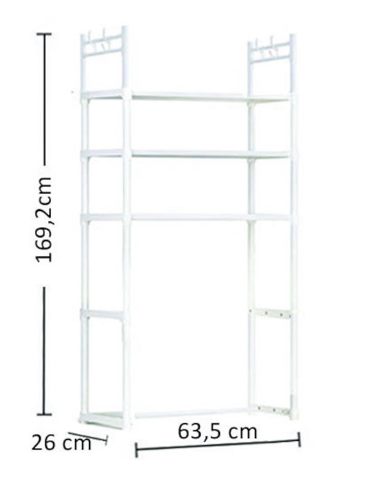 AGC Floor Bathroom Shelf Metallic 63.5x26x72cm