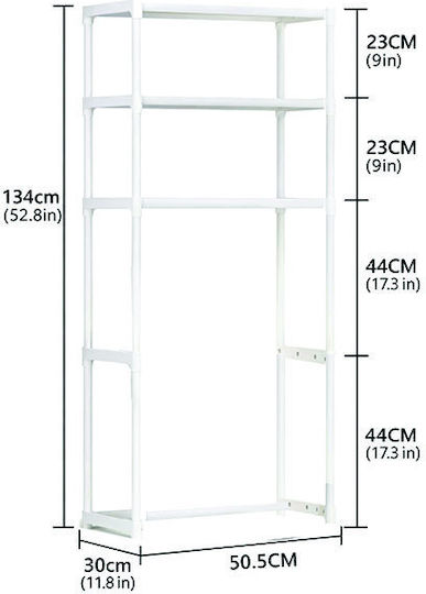 AGC Floor Bathroom Shelf Metallic 50.5x30x134cm