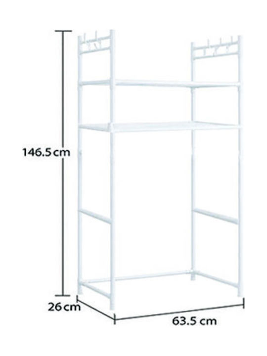 AGC Boden Badezimmerregal Metallisch 63.5x26x146.5cm
