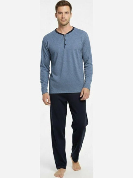 Soccus Men's Winter Pajamas Set Blue