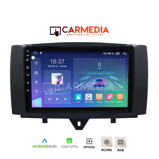 Carmedia Car Audio System for Smart ForTwo 2010-2015 (Bluetooth/USB/WiFi/GPS/Apple-Carplay/Android-Auto) with Touch Screen 12.3"