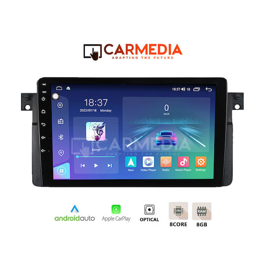 Carmedia Car Audio System for BMW Series 3 (E46) 1998-2005 (Bluetooth/USB/WiFi/GPS/Apple-Carplay/Android-Auto) with Touch Screen 12.3"