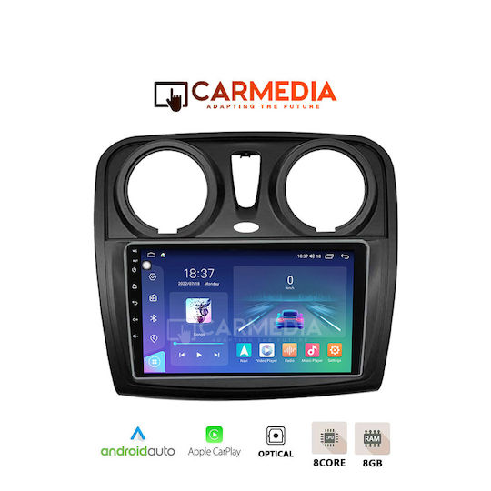 Carmedia Car Audio System for Dacia Dokker 2012 (Bluetooth/USB/WiFi/GPS/Apple-Carplay/Android-Auto) with Touch Screen 12.3"