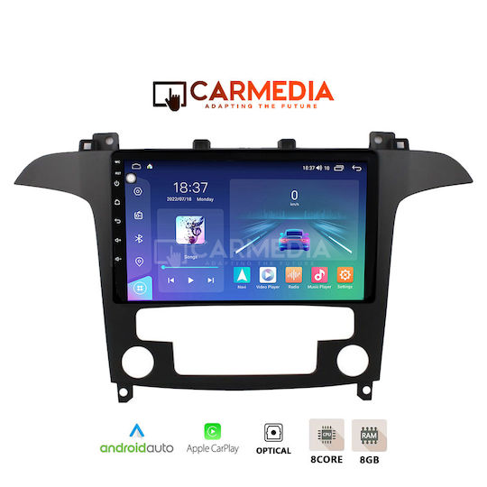 Carmedia Ηχοσύστημα Αυτοκινήτου για Ford S-Max 2006-2014 με Clima (Bluetooth/USB/WiFi/GPS/Apple-Carplay/Android-Auto) με Οθόνη Αφής 12.3"