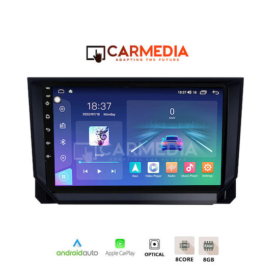 Carmedia Ηχοσύστημα Αυτοκινήτου για Seat Arona 2018 (Bluetooth/USB/WiFi/GPS/Apple-Carplay/Android-Auto) με Οθόνη Αφής 12.3"