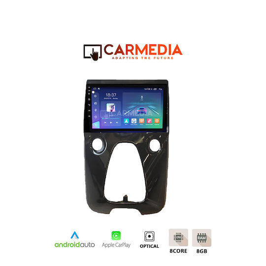 Carmedia Ηχοσύστημα Αυτοκινήτου για Peugeot 108 Toyota Aygo Citroen C1 2014 (Bluetooth/USB/WiFi/GPS/Apple-Carplay/Android-Auto) με Οθόνη Αφής 12.3"