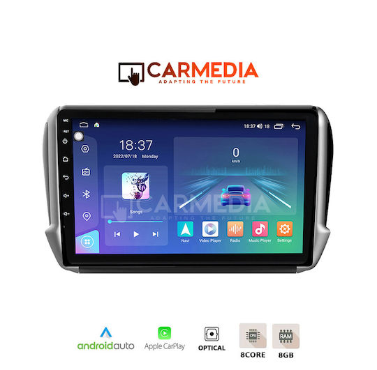 Carmedia Ηχοσύστημα Αυτοκινήτου για Peugeot 2008 2012-2020 (Bluetooth/USB/WiFi/GPS/Apple-Carplay/Android-Auto) με Οθόνη Αφής 12.3"