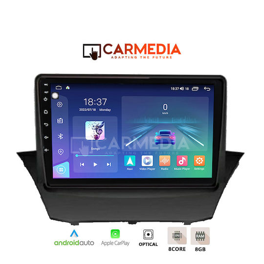 Carmedia Ηχοσύστημα Αυτοκινήτου για Ford Fiesta 2008-2018 (Bluetooth/USB/WiFi/GPS/Apple-Carplay/Android-Auto) με Οθόνη Αφής 12.3"