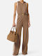 Women's Sleeveless One-piece Suit Brown