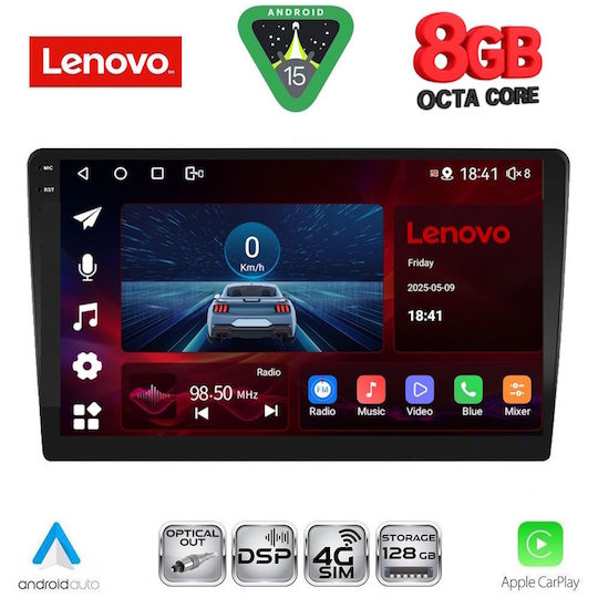 Lenovo Auto-Audiosystem (Bluetooth/USB/WiFi/GPS/Apple-Carplay/Android-Auto) mit Touchscreen 9"