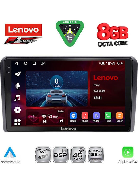 Lenovo Car Audio System for Audi A3 2003-2012 (Bluetooth/USB/WiFi/GPS/Apple-Carplay/Android-Auto) with Touch Screen 9"
