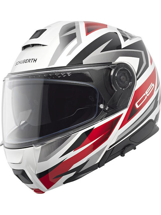 Schuberth C5 Zenith Red Motorcycle Helmet Flip-...