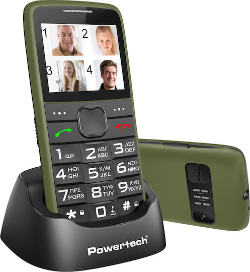 Powertech Eco V2 PTM-42 Dual SIM Mobile with Large Buttons Haki
