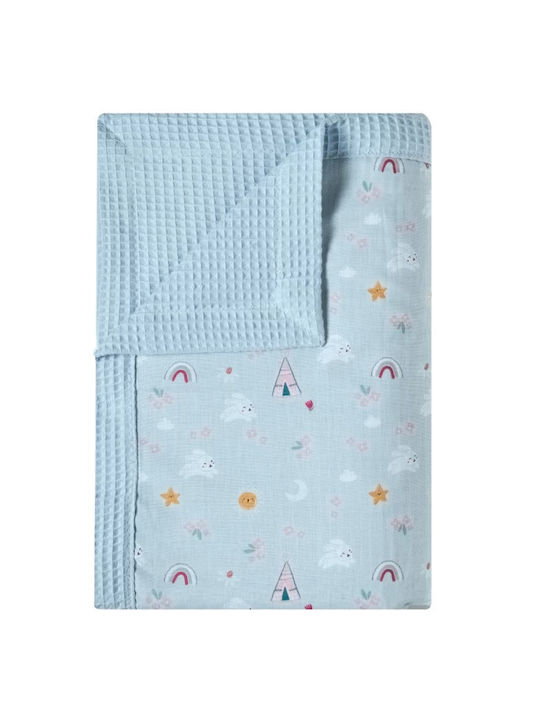 Kentia Blanket Nursery Swaddling Blankets Kounelito Light Blue 65x100cm