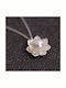 Halskette mit Design Blume aus Silber mit Perlen