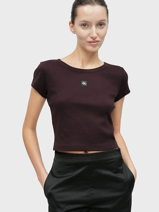 Calvin Klein Badge Γυναικείο T-shirt Dark Brown