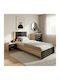 Bedroom Furniture Set Athos Sonoma Anthracite with Mattress 90x190cm 3pcs